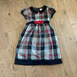 NWOT- Hanna Andersson Girl’s Plaid Dress Velvet Trim